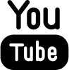 YouTube logo in black and white design.